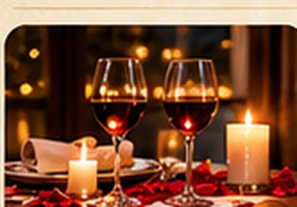 Mesa con velas preparada para una cena romántica, imagen ilustrativa